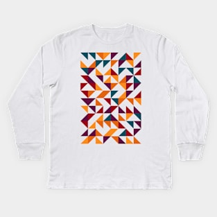 Creative Geometric Colourful Triangle Pattern #43 Kids Long Sleeve T-Shirt